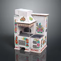 Ornate Traditional Residential Building Featuring White Exterior And Colorful Floral Decorations