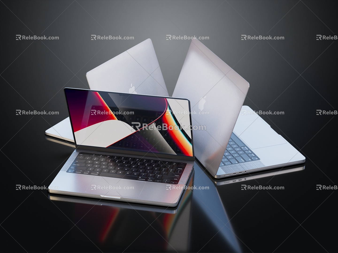 Modern Laptop Apple Notebook 3d model