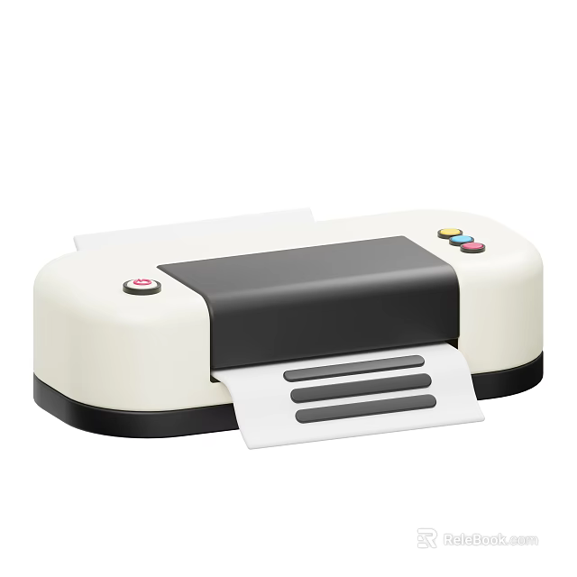 Smart Machine Compact Printer With Paper Output Tray And Control Buttons 3d model 