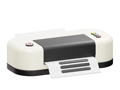 Smart Machine Compact Printer With Paper Output Tray And Control Buttons 3d model