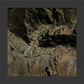 Scenic Rural Valley Landscape With Mountain Ranges Farmlands Village And River