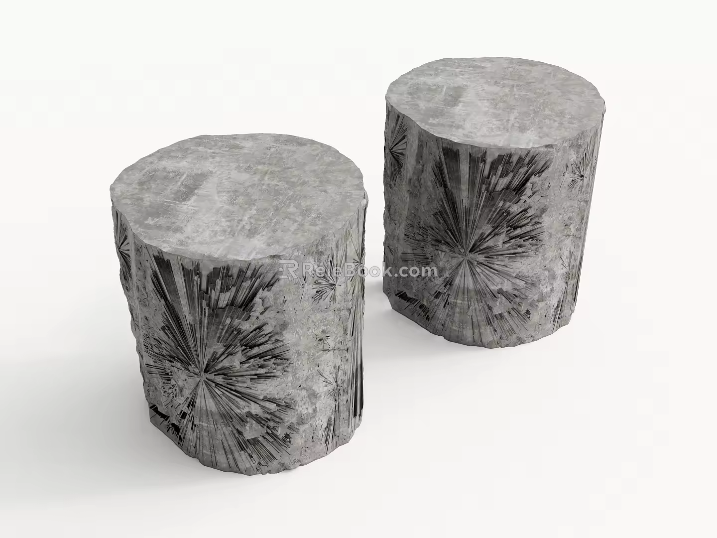 Stool low stool stone stool column 3d model