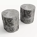 Stool low stool stone stool column 3d model