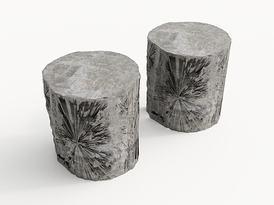 Stool low stool stone stool column 3d model