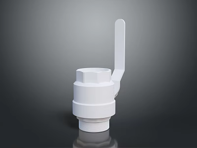 Durable White Plastic Cap With Handle And Threaded Base Structure 3d model