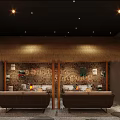 Rooftop Bar With City Skyline Night View String Lights Outdoor Seating And Plants