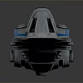 Futuristic Silver And Blue Streamlined Transport Vehicle With Smooth Surface And Rail Track