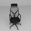 Ergonomic Black Office Chair With Mesh Back Headrest Armrests And Wheels
