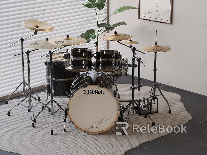 modern drum set musical instrument entertainment equipment model