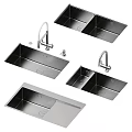 Stainless Steel Kitchen Sinks With Various Designs Single Double Bowl And Faucet