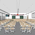 Modern Classroom Ordinary Classroom 3d model