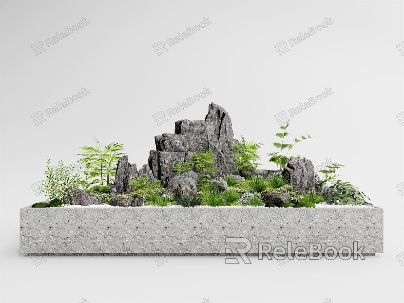 Modern landscape sketch potted combination landscape sketch rockery stone model