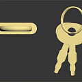 Shiny Golden Padlock With Keys And Reflection On Dark Background 3d model
