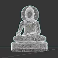 Intricate Buddha Sculpture Carving In Sitting Posture With Halo And Decorative Base