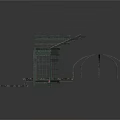 Detailed Architectural Building Model With Glass Roof Frame Arched Elements And Windows