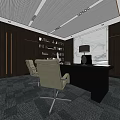 Hotel Public Lounge Area With Modern Design Dark Sofas Coffee Table Bookshelves And Green Plant
