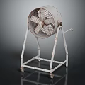 Industrial Style Electronic Appliance Floor Fan With Metal Stand And Wheels