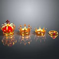 Golden Decorative Crowns And Gemstone Ring As Luxury Household Accessories