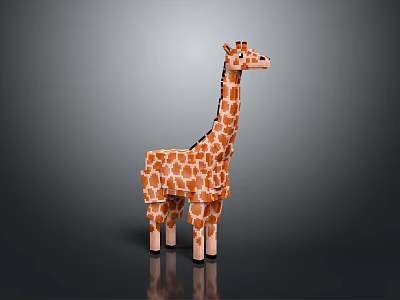 Cute Giraffe Shaped Household Decor Item With Orange White Spots Design 3d model