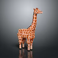 Cute Giraffe Shaped Household Decor Item With Orange White Spots Design