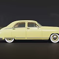 Vintage Yellow Classic Car With Sleek Body And Retro Design Features