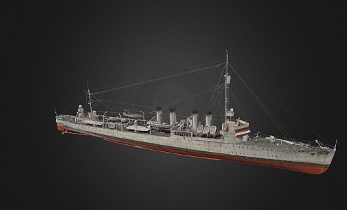 modern warship destroyer weapon ship cruiser ship 3d model