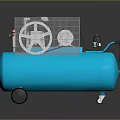 Blue Air Compressor With Air Tank Metal Grille Gears Motor Pressure Gauge And Air Hose