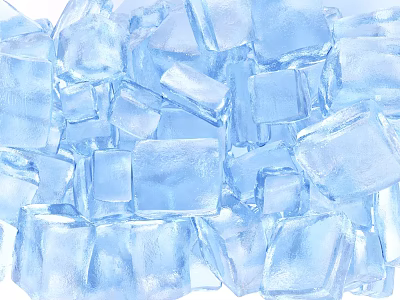 Clear Frozen Ice Cubes With Transparent Water Texture And Solid Structure 3d model