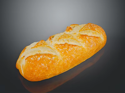 Freshly Baked Golden Brown Loaf Bread With Crusty Texture And Scored Surface 3d model