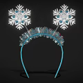 Sparkly Blue Winter Headband With Snowflake Decorations And Glittery Trim 3d model