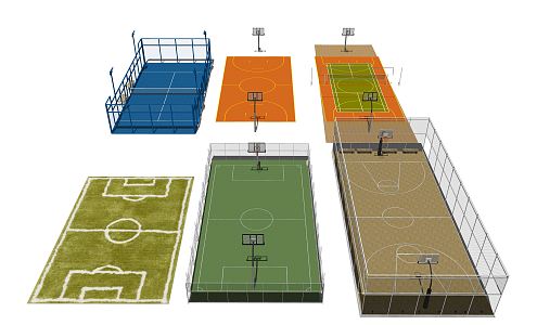 Modern basketball court 3d model