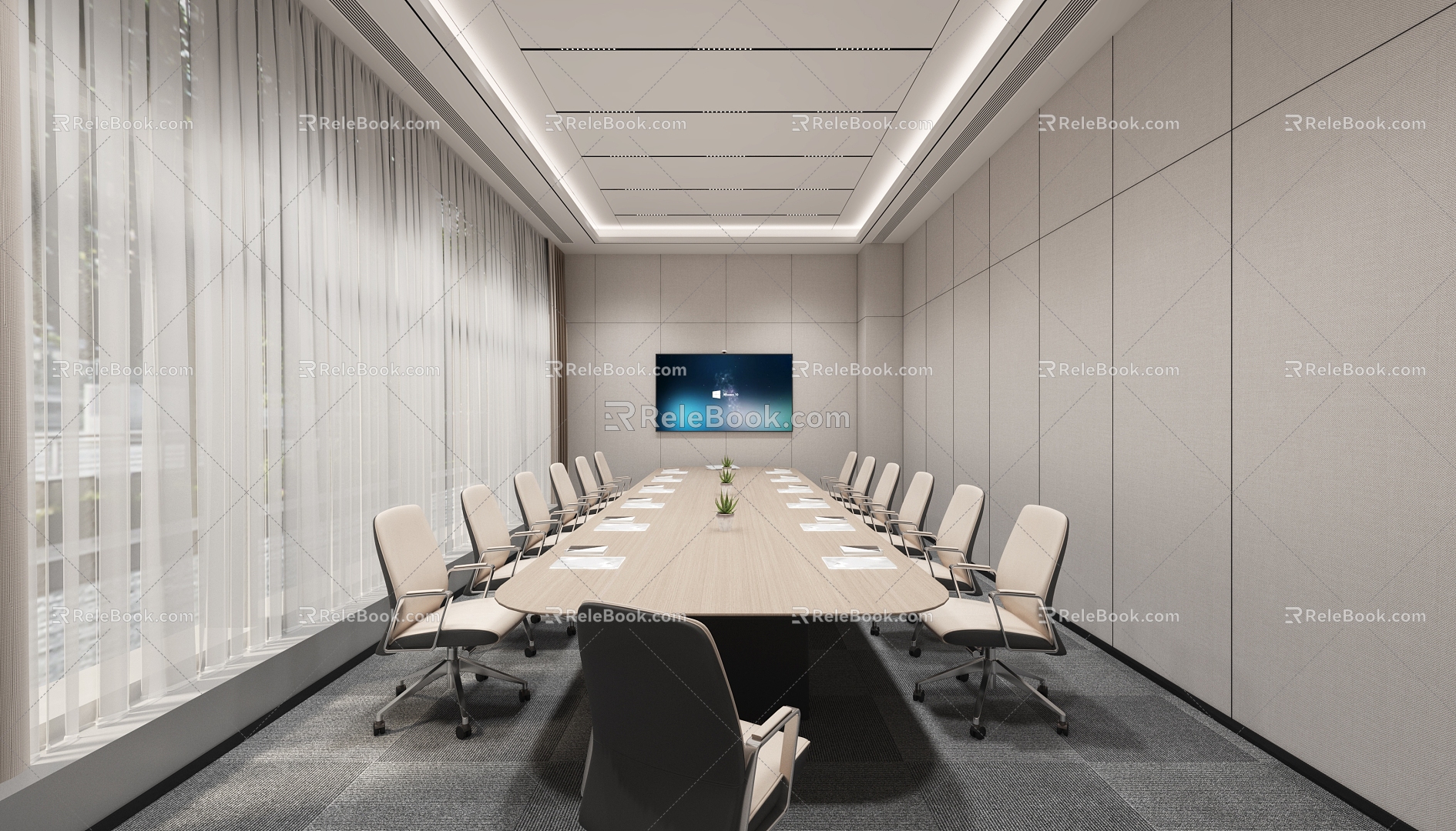 Modern Conference Room 3d model