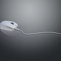 White Wired Computer Mouse With Smooth Cable For Laptop And Desktop Use 3d model
