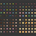 Assorted Colorful Candies And Cookies Arranged Neatly On Black Background