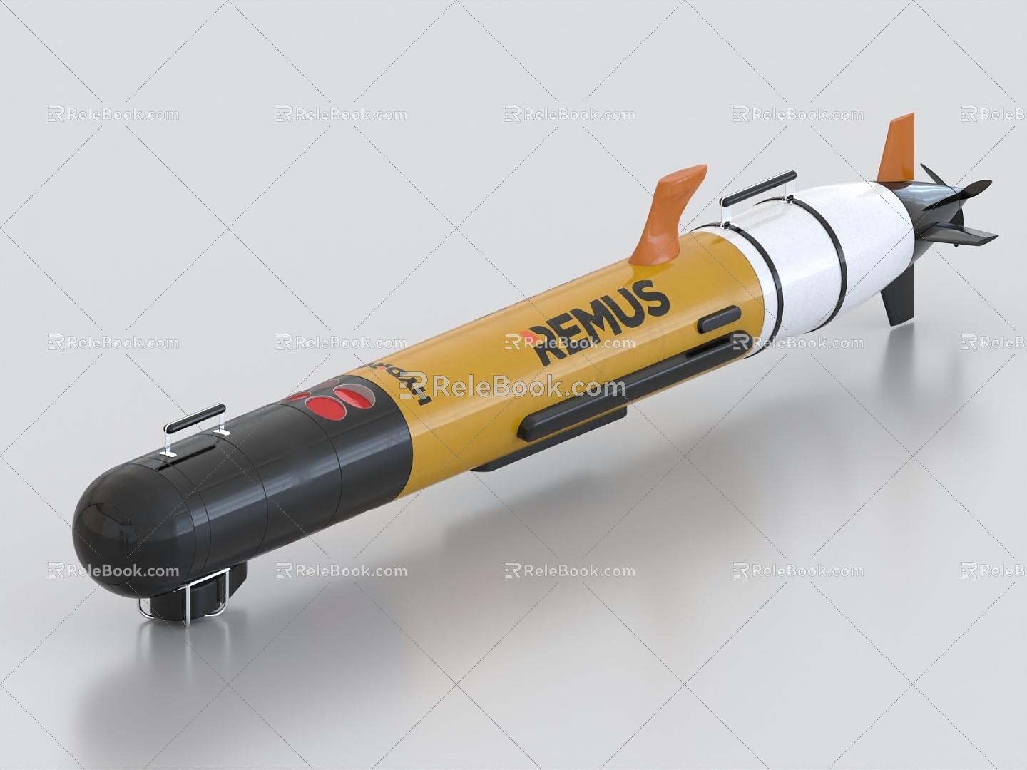 unmanned underwater vehicle submarine submarine underwater ship torpedo missile 3d model