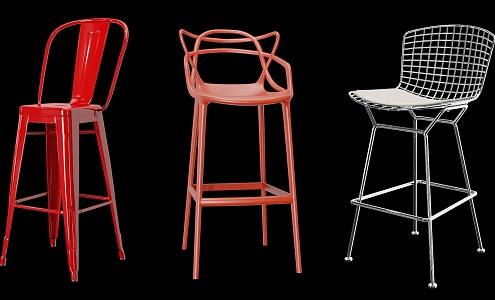 Bar Chair Bar Chair Fashion Bar Chair Hollow Bar Chair Iron Bar Chair Red Bar Chair 3d model