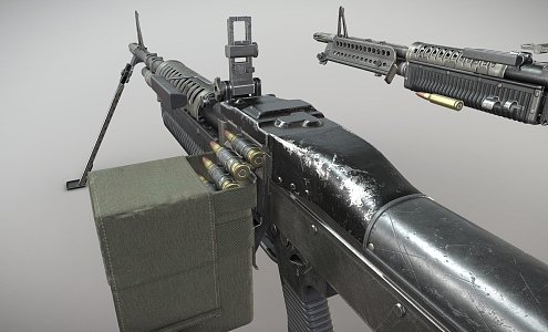 M60 light machine gun 3d model