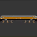 Orange and White Locomotive Train with Sleek Design Front Windows and Reflective Surface