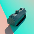 Green Tracked Train Toy Model With Detailed Exterior And Track Wheels