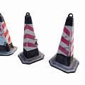 Road Safety Traffic Cones With Red And White Stripes Worn For Construction Areas