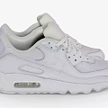White Casual Athletic Sneakers With Air Cushion Comfortable Stylish Shoes