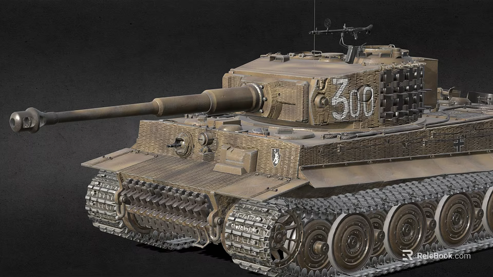 Powerful Tiger Tank With Number 509 And Tracks 3d model 