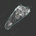 Futuristic Silver Spacecraft 3D Model With Yellow Accent Lights And Streamlined Design