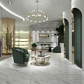 Modern Luxury Shower Sauna Interior With Marble Accents And Golden Decor