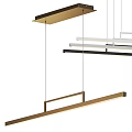Modern Linear Chandeliers With Gold Black White Metal Frames For Interior Decor 3d model