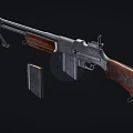 Vintage Rifle With Wooden Stock Metal Components And Detachable Magazine Classic Design