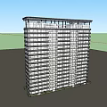 Modern Residential Building Simple Curved Surface Residence 3d model