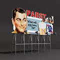 PABST Billboard Featuring Man's Portrait Question Text Beer Glass And Bottle