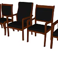 Stylish Office Chairs With Black Leather Seats Wooden Frames Including Armless And Armrest Designs