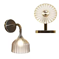 Illuminated Modern Wall Lamps Featuring Gold Base Curved Arm And Flower Shaped Design